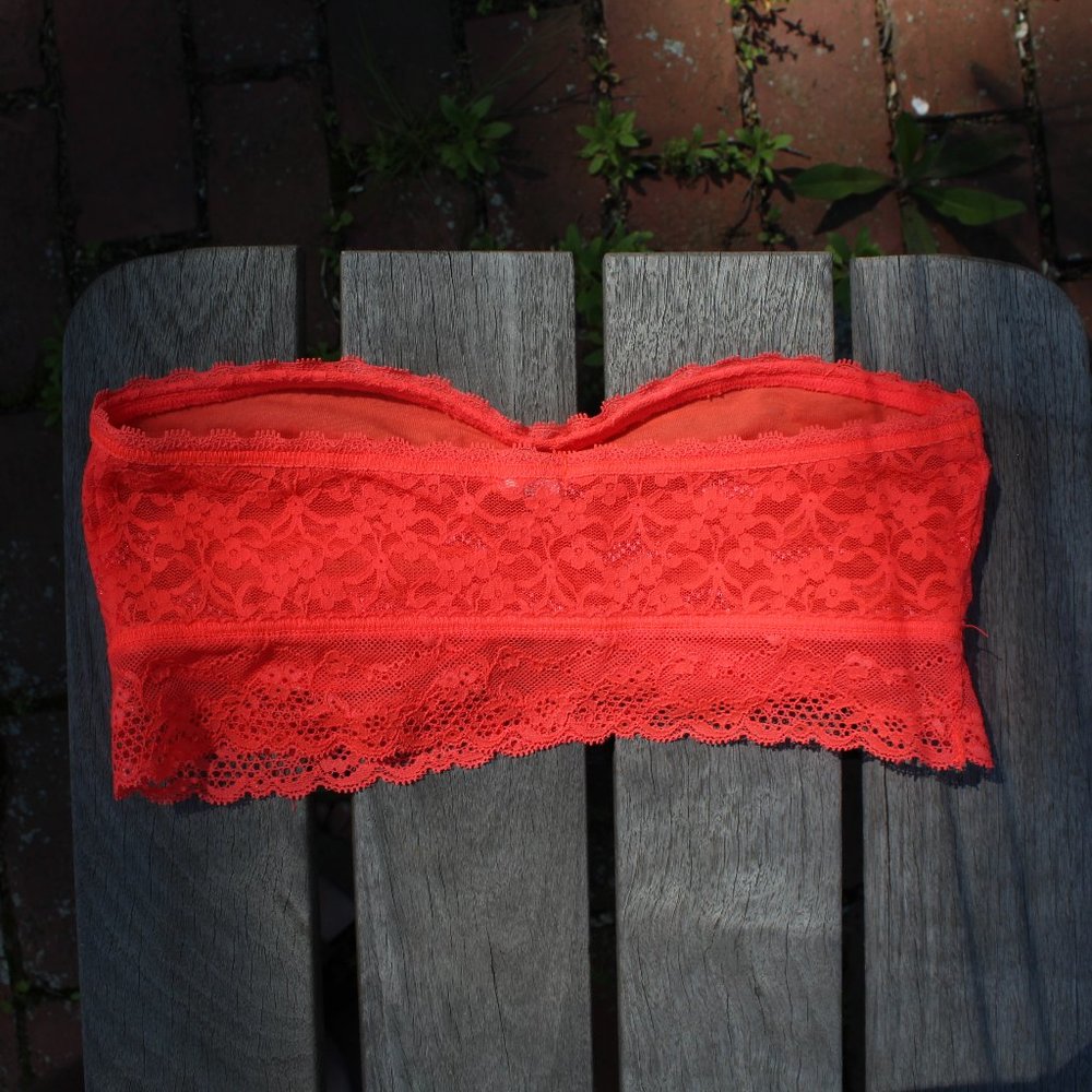 Aerie Neon Orange Lace Bandeau - Picture 2 of 3